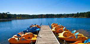 Sportsman Lake Park paddle boats pier